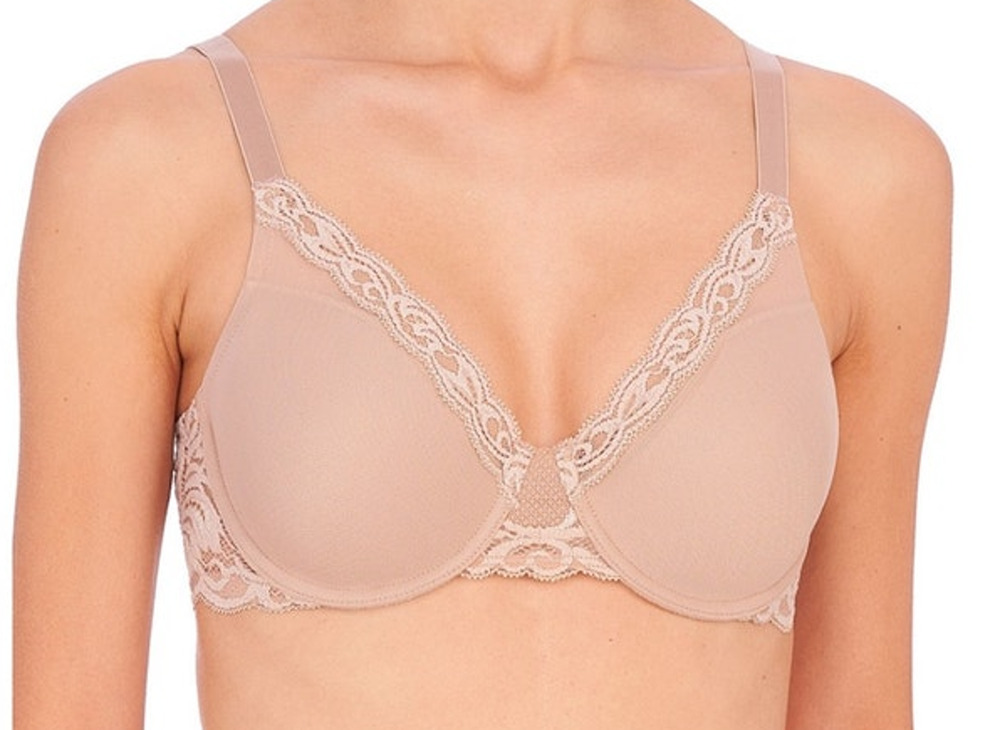 Natori bra 741299 Feathers full figure underwire tan size 42G 42DDDD